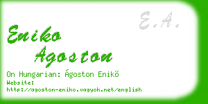 eniko agoston business card